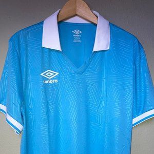 UMBRO MENS DIAMOND GLASS SHORT SLEEVE SOCCER JERSEY (XL) SKY BLUE/WHITE